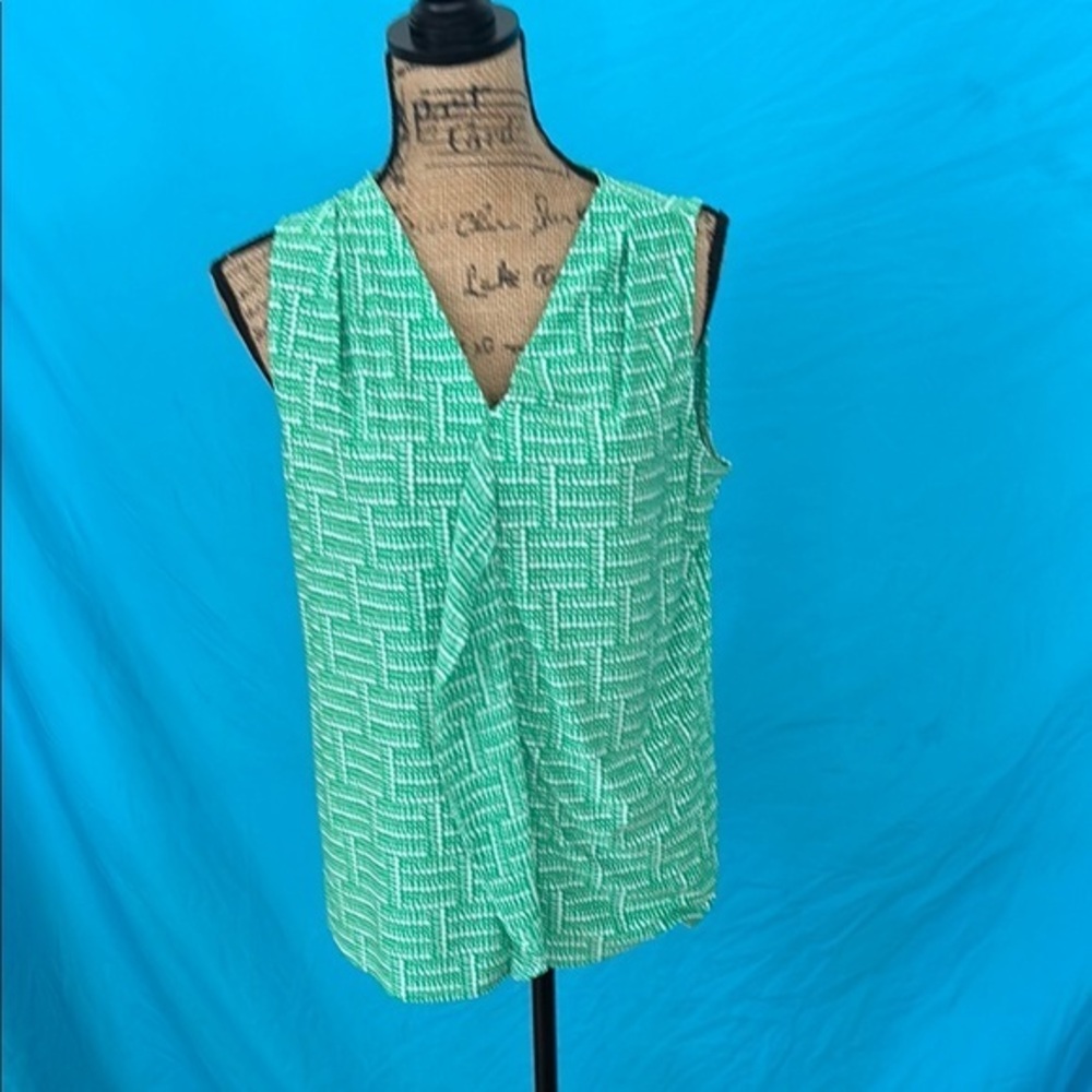 Roz & Ali Green Tie Front Blouse